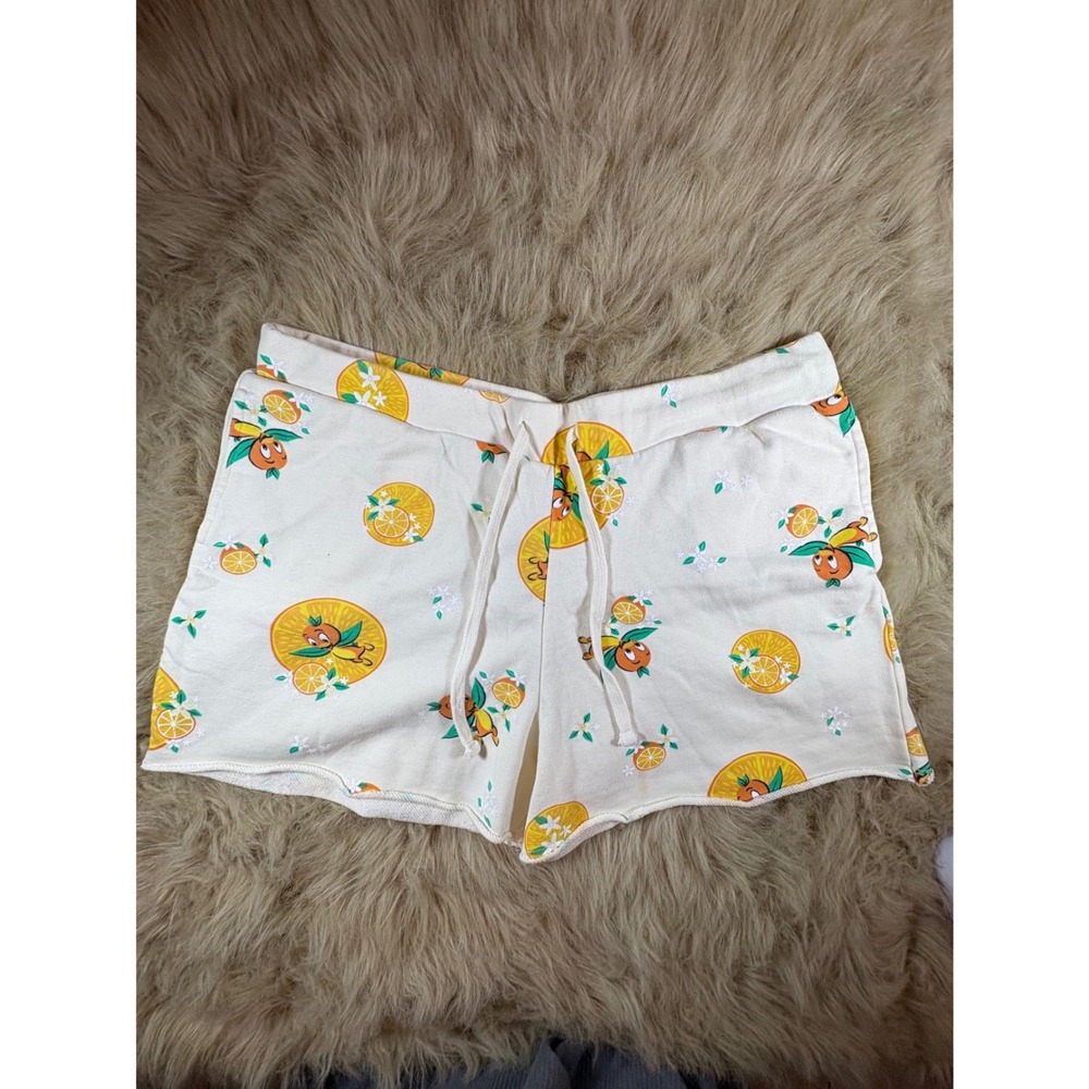 Disney Orange Bird Lounge Shorts Cream Epcot Citrus Print XL